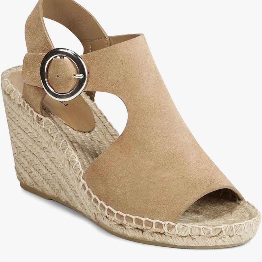 Via Spiga Suede Espadrille Wedge Sandals In Tan